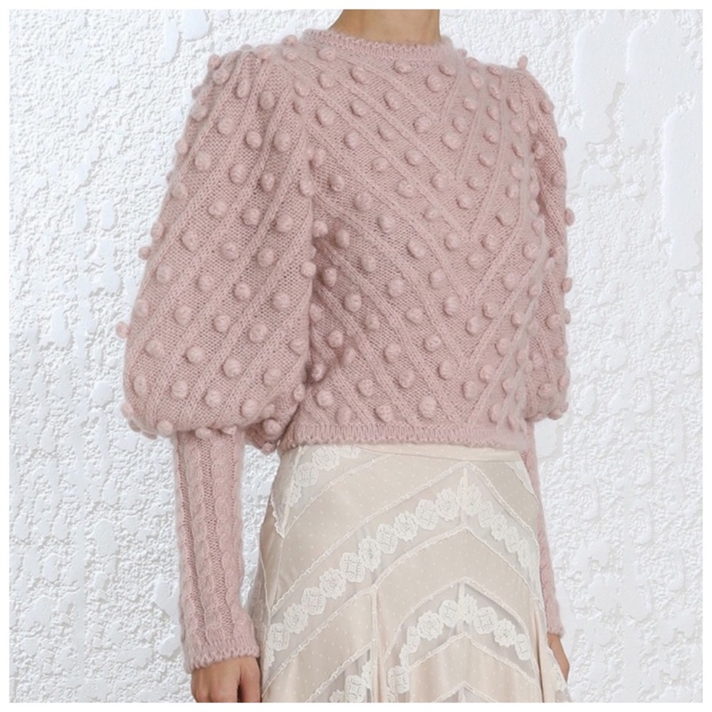 Puff Sleeve Textured Sweater The Linetal - Picture 5 of 7